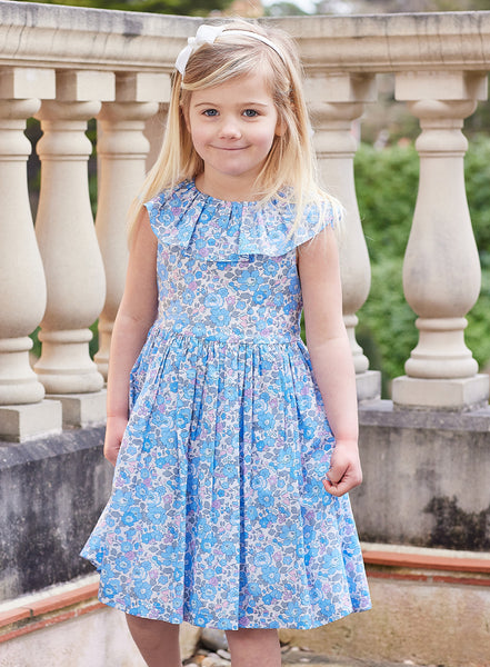 Lily Rose Girls Betsy Willow Sun Dress Blue Betsy | Trotters London