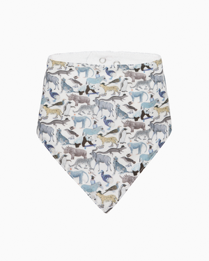 Bandana Bib in Blue Zoo