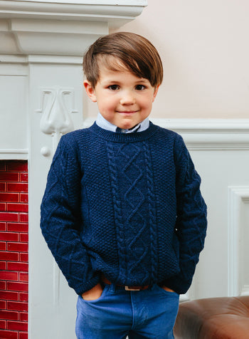 Thomas Brown Jumper James Jumper in Navy Fleck