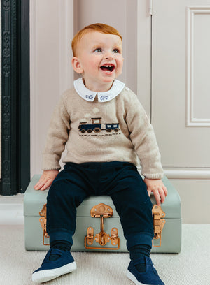 Baby Long Sleeved Monty Train Bodysuit