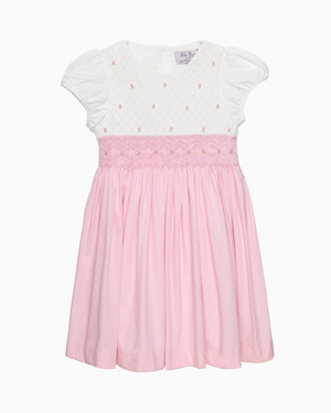 Rose Hand Smocked Dress in Pink