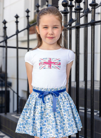 Floral Flag Appliqué T-Shirt