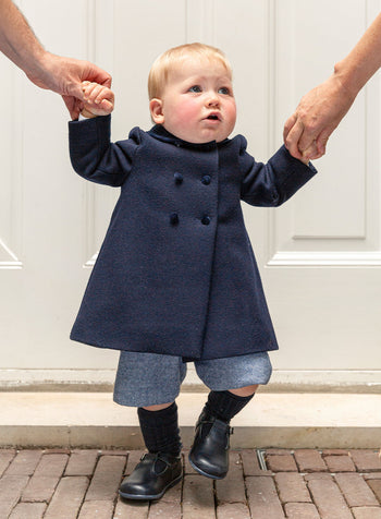 Baby Raglan Coat in Navy