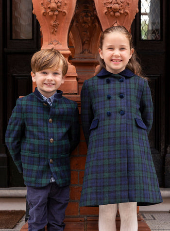 Classic Coat in Navy Plaid