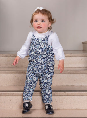 Baby Annie Floral Cord Dungarees