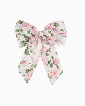 Extra Large Bow Hair Clip in Carline Rose