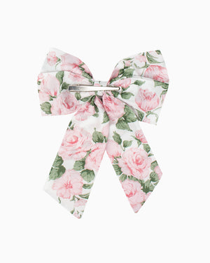 Extra Large Bow Hair Clip in Carline Rose