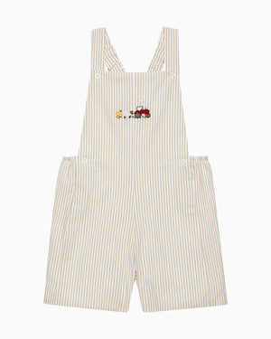 Baby Alexander Bib Shorts in Oatmeal Stripe