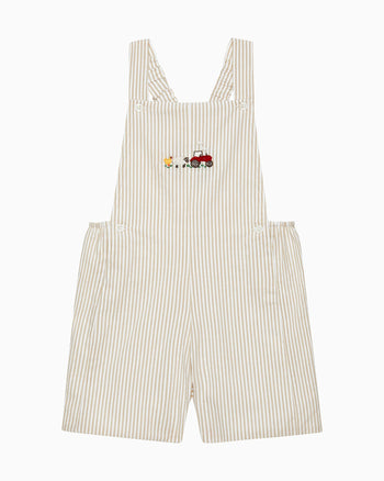 Baby Alexander Bib Shorts in Oatmeal Stripe