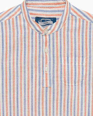 Baby Oscar Shirt in Orange/Blue Stripe