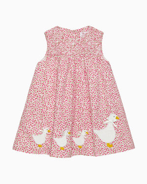 Baby Cherry Smocked Duck Dress