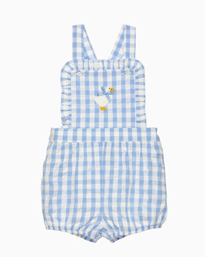 Baby Duck Gingham Bib Shorts