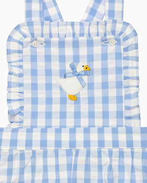 Baby Duck Gingham Bib Shorts