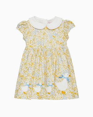 Confiture Dress Baby Duck Dress in Lemon/Blue Floral