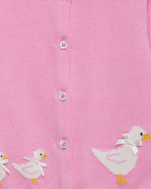 Baby Duck Cardigan in Bright Pink