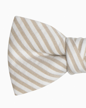 Bow Tie in Oatmeal Stripe