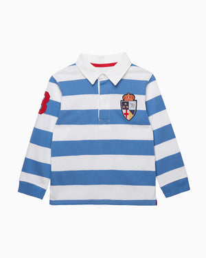 Nicholas Rugby Shirt in Denim Blue/White