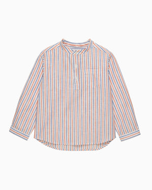 Oscar Shirt in Orange/Blue Stripe