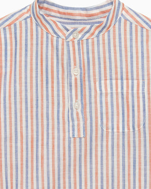 Oscar Shirt in Orange/Blue Stripe