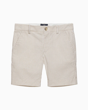 Theo Tailored Shorts in Oatmeal Stripe