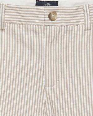 Theo Tailored Shorts in Oatmeal Stripe