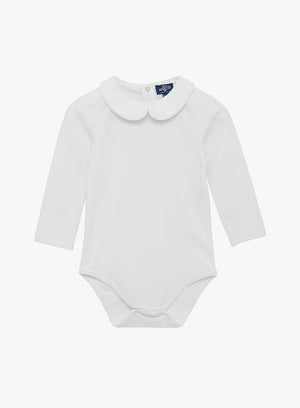 Baby Long Sleeved Milo Bodysuit in White