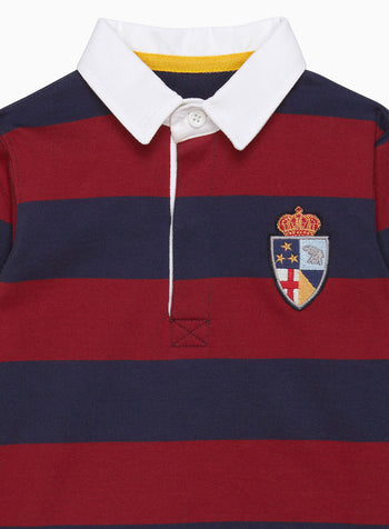 Baby Nicholas Rugby Shirt in Navy/Red Stripes