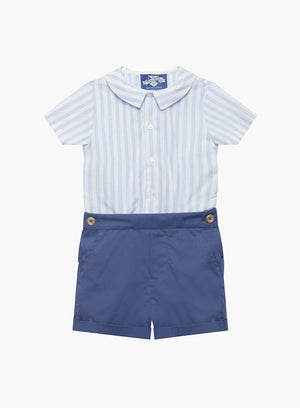 The Rupert Set in Navy/Pale Blue Stripe