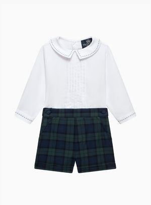 The Rupert Set in White/Navy Plaid