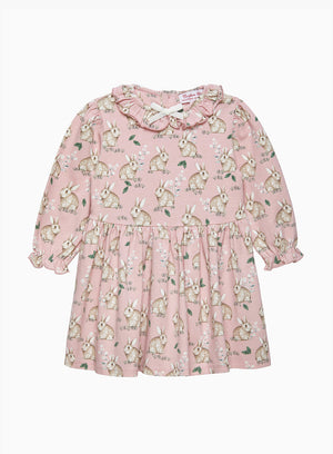 Baby Jersey Dress in Pink Bunny