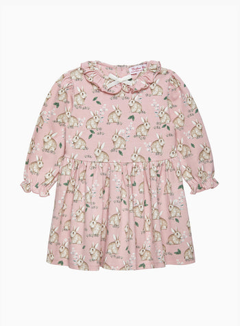 Baby Jersey Dress in Pink Bunny