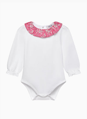 Baby Long Sleeved Willow Bodysuit in Bright Pink Capel