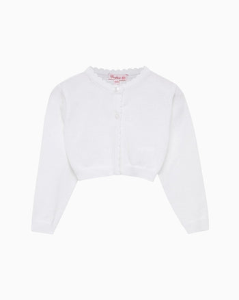 Baby Sophie Cropped Cardigan in White