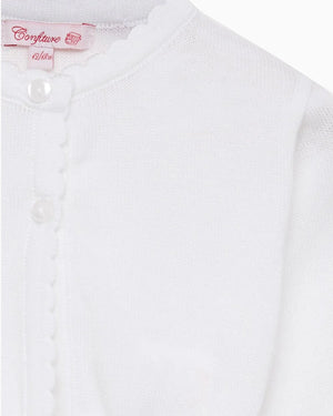 Baby Sophie Cropped Cardigan in White