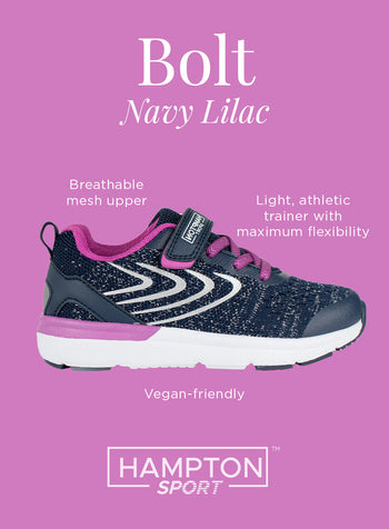 Hampton Sport Bolt Sneakers in Navy/Lilac Sparkle