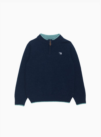 Calum Half-Zip Sweater in Navy