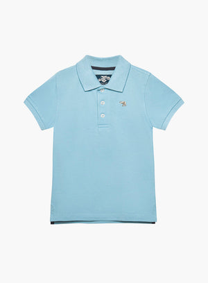 Harry Piqué Polo in Pale Blue