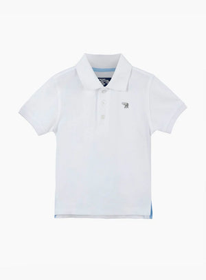 Harry Piqué Polo in White