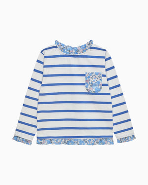 Lily Rose Sweatshirt Breton Long-Sleeved Top in Blue Betsy