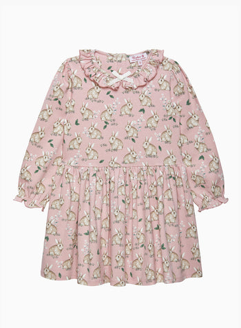 Jersey Dress in Pink Bunny