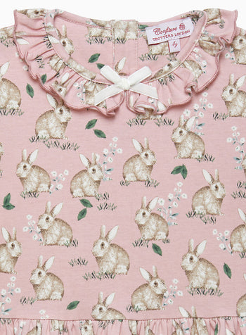 Jersey Dress in Pink Bunny