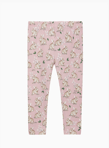 Jersey Leggings in Pink Bunny