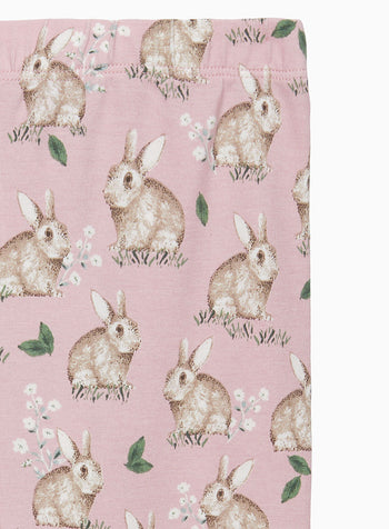 Jersey Leggings in Pink Bunny