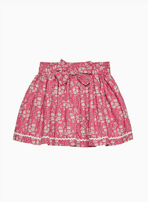 Bow Skirt in Bright Pink Capel