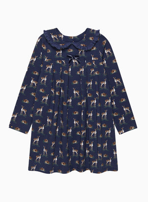 Deer Jersey Dress in Navy