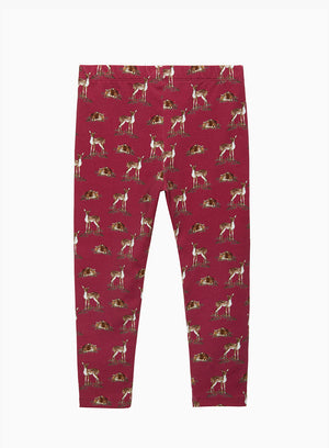 Deer Jersey Leggings in Berry