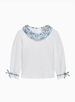 Willow Jersey Top in Blue Floret