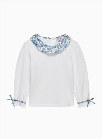 Willow Jersey Top in Blue Floret