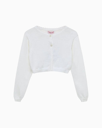 Sophie Cropped Cardigan in White