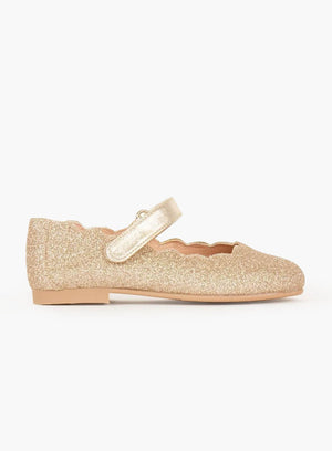 Hampton Classics Lilly Party Shoes in Gold Sparkle